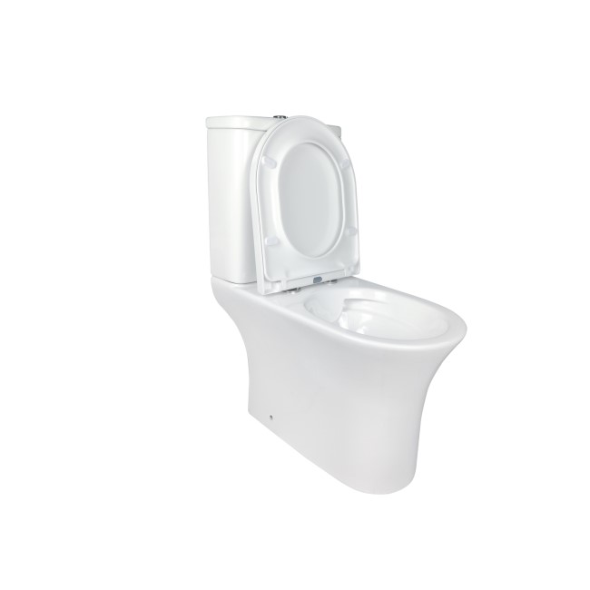 Close Coupled Rimless Open Back Toilet with Soft Close Seat - Indiana