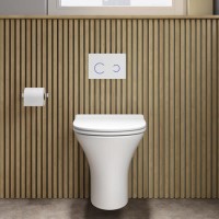 Indiana Wall Hung Toilet 820mm Pneumatic Frame & Cistern & White Glass Flush Plate