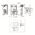 Indiana Wall Hung Toilet 820mm Pneumatic Frame & Cistern & Black Glass Flush Plate