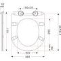 Indiana Wall Hung Toilet 820mm Pneumatic Frame & Cistern & White Glass Flush Plate