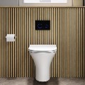 Indiana Wall Hung Toilet 820mm Pneumatic Frame & Cistern & Black Glass Flush Plate