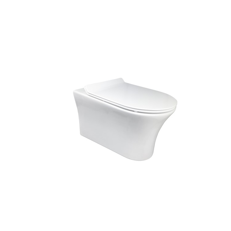 Indiana Wall Hung Toilet 820mm Pneumatic Frame & Cistern & White Glass Flush Plate