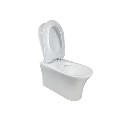 Indiana Wall Hung Toilet 820mm Pneumatic Frame & Cistern & Black Glass Flush Plate