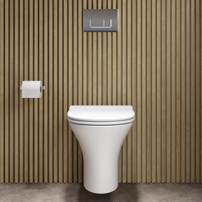 Indiana Wall Hung Toilet 1160mm Pneumatic Frame & Cistern & Chrome Flush Plate