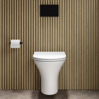 Indiana Wall Hung Toilet 1160mm Mechanical WC Frame & Cistern & Black Mechanical Flush Plate