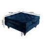Inez Large Velvet Ottoman Pouffe in Upholstered Navy Blue - Square