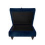 GRADE A1 - Inez Blue Velvet Ottoman Pouffe with Quilted Buttons