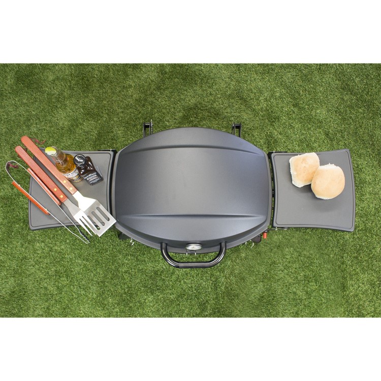 Boss Grill Louisiana Portable - Single Burner Gas BBQ Grill with Trolley