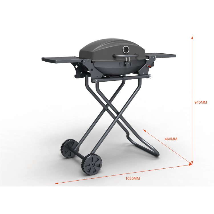 Boss Grill Louisiana Portable - Single Burner Gas BBQ Grill with Trolley