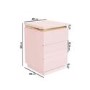 Kids Pink High Gloss 3 Drawer Bedside Table with Metallic Trim - Isabella