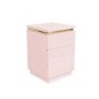 Kids Pink High Gloss 3 Drawer Bedside Table with Metallic Trim - Isabella