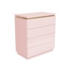 Isabella Baby Pink High Gloss 5 Drawer Chest with Gold Detailing