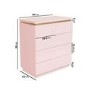 Kids Pink High Gloss Tall Chest of Drawers with Gold Detailing - Isabella