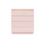 Kids Pink High Gloss Tall Chest of Drawers with Gold Detailing - Isabella