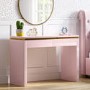 Kids Pink High Gloss Desk with 2 Drawers and Gold Detailing - Isabella