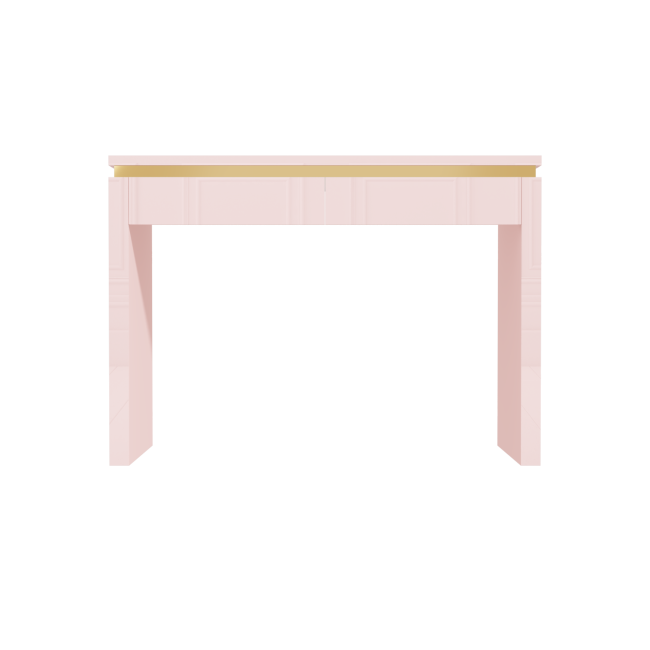 Kids Pink High Gloss Desk with 2 Drawers and Gold Detailing - Isabella