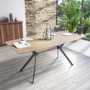 Industrial Dining Set with 6 Tan Leather Chairs & Wooden Table - Jaxon & Isaac