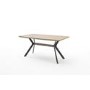 Industrial Dining Set with 6 Dark Leather Chairs & Wooden Table - Jaxon & Isaac