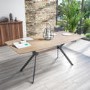 Industrial Dining Set with 4 Tan Leather Chairs & Wooden Table - Jaxon & Isaac