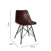Industrial Dining Set with Retro Dark Red Leather Dining Chairs - Seats 4