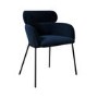 Set of 4 Navy Velvet Curved Dining Chairs - Isla