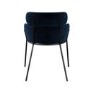 Set of 4 Navy Velvet Curved Dining Chairs - Isla