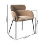 Beige Velvet Curved Dining Chair - Isla
