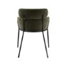 Set of 4 Khaki Green Velvet Dining Chairs - Isla
