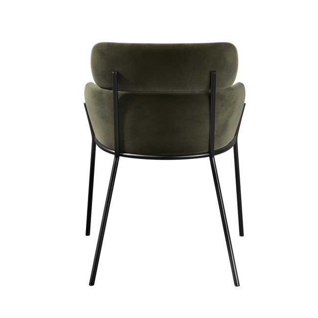 Set of 4 Khaki Green Velvet Dining Chairs - Isla