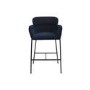 Set of 2 Navy Velvet Curved Kitchen Stools - Isla
