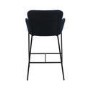 Set of 2 Navy Velvet Curved Kitchen Stools - Isla