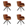 Set of 4 Burnt Orange Curved Swivel Dining Chairs - Isla