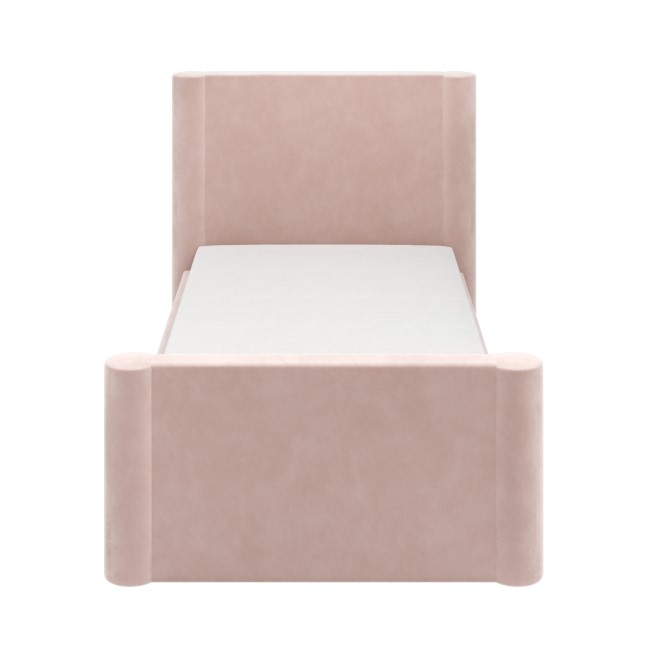 Pink Velvet Single Bed Frame with Storage Drawer - Isadora