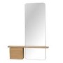 Slim & Narrow Oak Floating Console Table with Mirror & Storage - Izzi