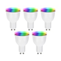 electriQ Smart Lighting dimmable colour Wifi Bulb with GU10 Spotlight fitting - Pack of  5