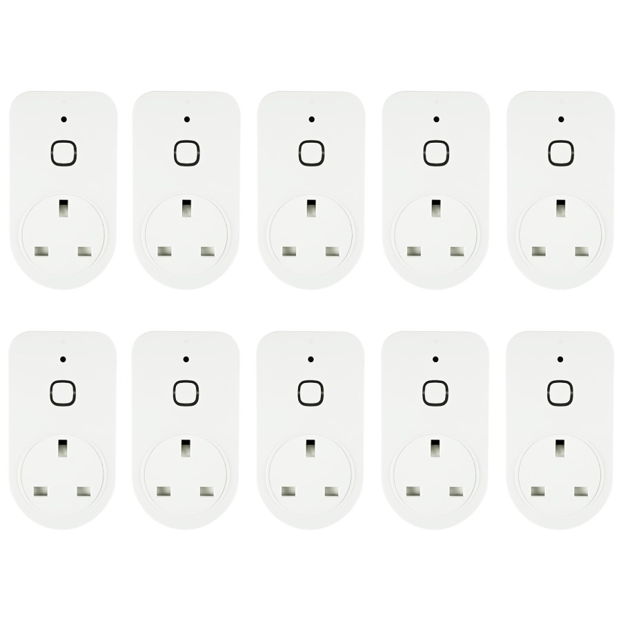 electriQ Smart Plug with power meter for energy monitoring - Alexa/Google Home compatible - 10 Pack