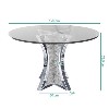 Jade Boutique Round Mirrored Dining Table with 4 Chairs in Grey Velvet