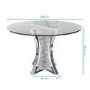 Jade Boutique Round Mirrored Dining Table with 4 Chairs in Grey Velvet