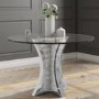 Jade Boutique Round Mirrored Dining Table with 4 Chairs in Charcoal Velvet