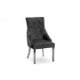 Jade Boutique Round Mirrored Dining Table with 4 Chairs in Charcoal Velvet