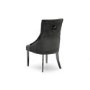 Jade Boutique Round Mirrored Dining Table with 4 Chairs in Charcoal Velvet