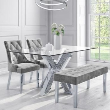 Glass Dining Tables Chairs Furniture123 Glass Dining Tables Chairs Furniture123, Glass Dining Table Set With Bench