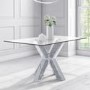 Jade Boutique Glass Top Mirrored Dining Set with 2 Grey Velvet Dining chairs & Bench