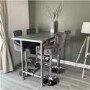 Set of 2 Dark Grey Velvet Bar Stools - Height Adjustable - Jade Boutique
