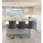 Set of 2 Dark Grey Velvet Bar Stools - Height Adjustable - Jade Boutique