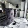 Set of 2 Dark Grey Velvet Bar Stools - Height Adjustable - Jade Boutique