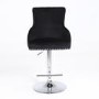 Set of 2 Black Velvet Swivel Bar Stools - Height Adjustable - Jade Boutique