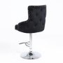 Set of 3 Black Velvet Swivel Bar Stools - Height Adjustable - Jade Boutique