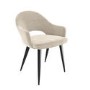 Black Oak Extendable Dining Table Set with 4 Beige Fabric Chairs & 1 Bench - Seats 6 - Jarel