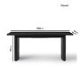Black Oak Extendable Dining Table Set with 4 Beige Fabric Chairs & 1 Bench - Seats 6 - Jarel